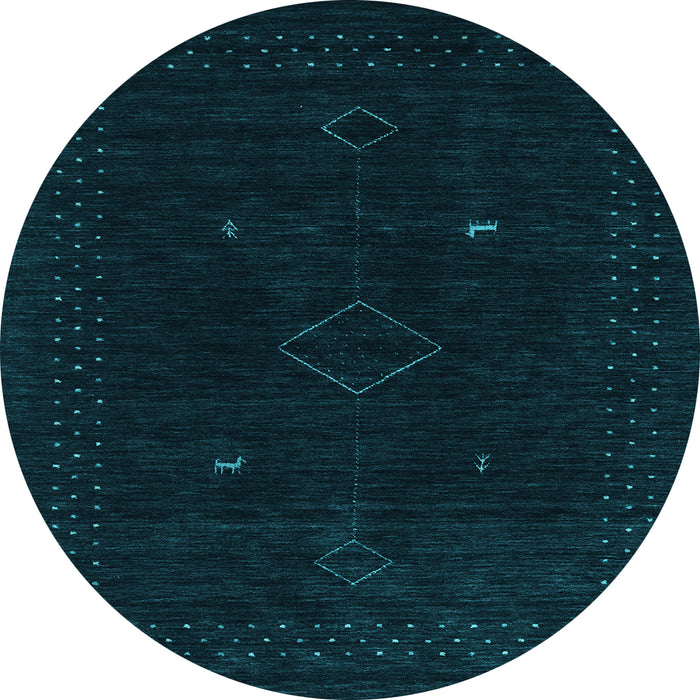 Round Machine Washable Abstract Light Blue Contemporary Rug, wshcon2618lblu