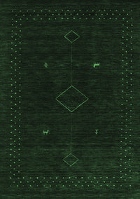 Abstract Emerald Green Contemporary Rug, con2618emgrn