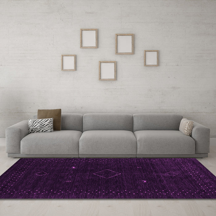 Machine Washable Abstract Pink Contemporary Rug in a Living Room, wshcon2618pnk