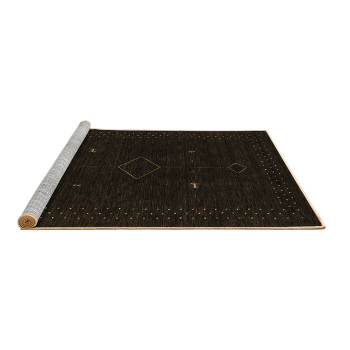 Sideview of Machine Washable Abstract Brown Contemporary Rug, wshcon2618brn