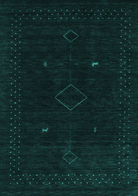 Abstract Turquoise Contemporary Rug, con2618turq