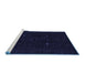 Sideview of Machine Washable Abstract Blue Contemporary Rug, wshcon2618blu