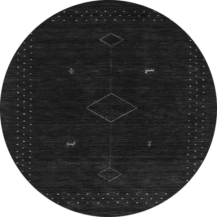 Square Abstract Gray Contemporary Rug, con2618gry