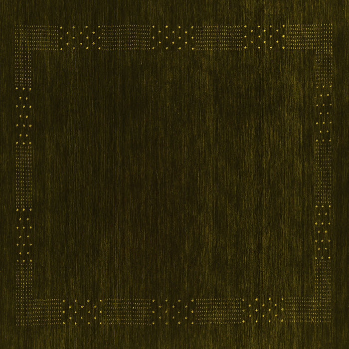 Square Machine Washable Abstract Yellow Contemporary Rug, wshcon2619yw