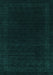 Machine Washable Abstract Turquoise Contemporary Area Rugs, wshcon2619turq