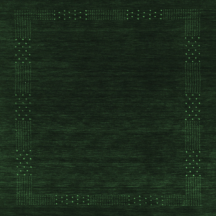 Square Abstract Emerald Green Contemporary Rug, con2619emgrn