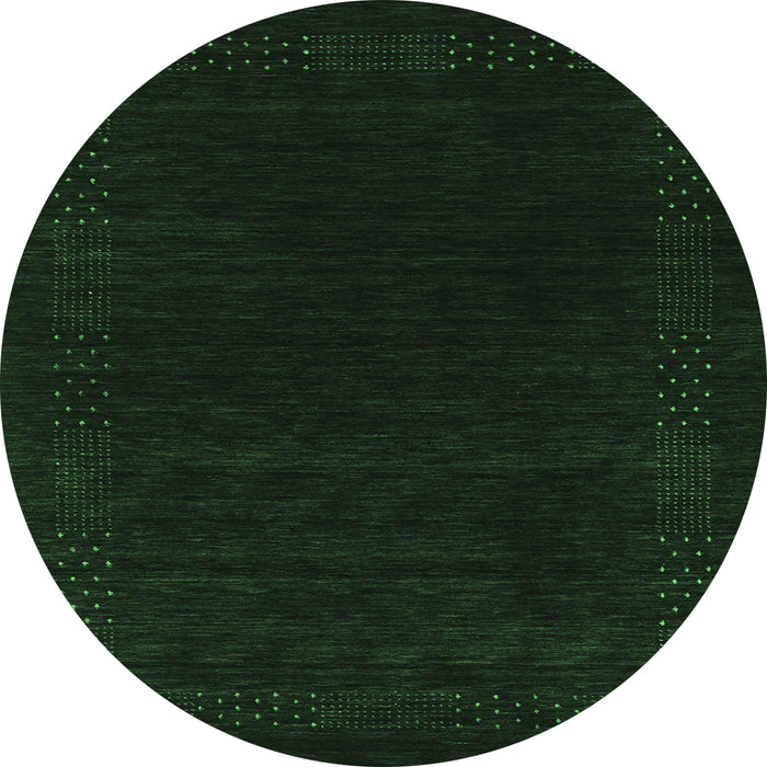 Round Abstract Emerald Green Contemporary Rug, con2619emgrn