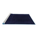 Sideview of Machine Washable Abstract Blue Contemporary Rug, wshcon2619blu