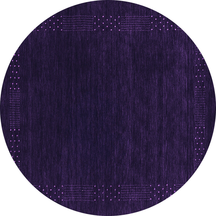 Round Machine Washable Abstract Purple Contemporary Area Rugs, wshcon2619pur