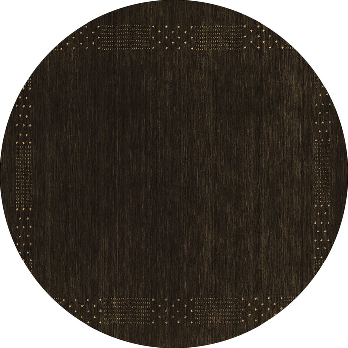 Round Machine Washable Abstract Brown Contemporary Rug, wshcon2619brn