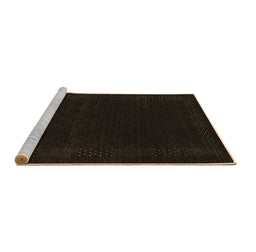 Sideview of Machine Washable Abstract Brown Contemporary Rug, wshcon2619brn