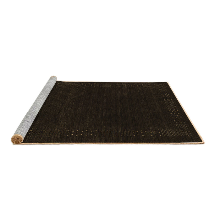 Sideview of Machine Washable Abstract Brown Contemporary Rug, wshcon2619brn
