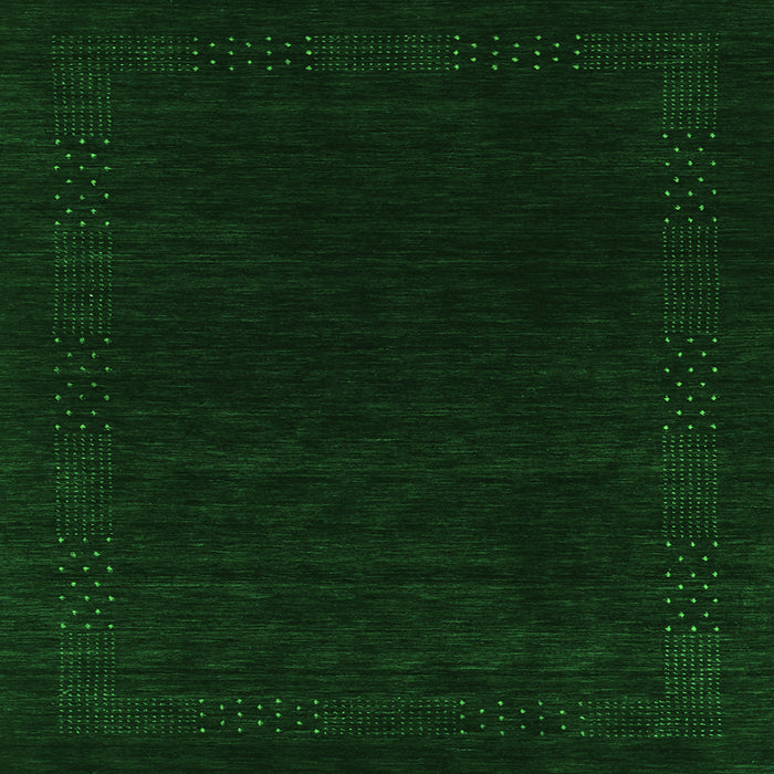 Round Machine Washable Abstract Green Contemporary Area Rugs, wshcon2619grn