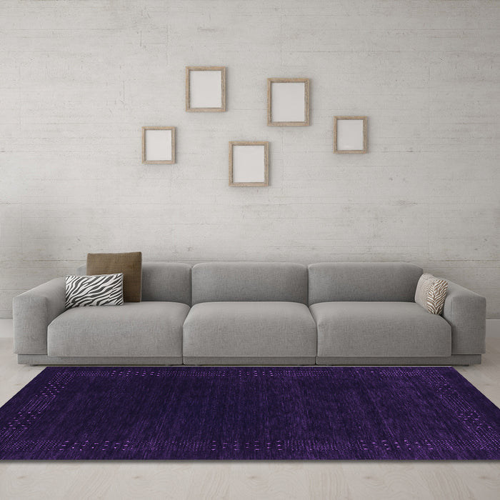Machine Washable Abstract Purple Contemporary Area Rugs in a Living Room, wshcon2619pur