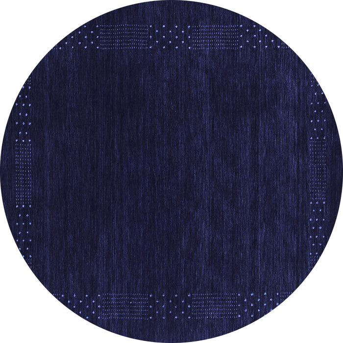 Round Machine Washable Abstract Blue Contemporary Rug, wshcon2619blu