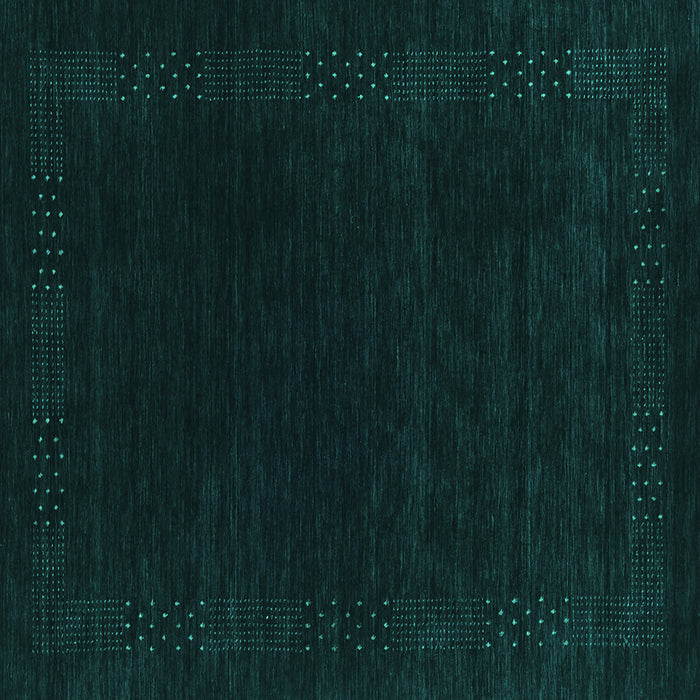 Square Machine Washable Abstract Turquoise Contemporary Area Rugs, wshcon2619turq