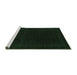 Sideview of Machine Washable Abstract Emerald Green Contemporary Area Rugs, wshcon2619emgrn