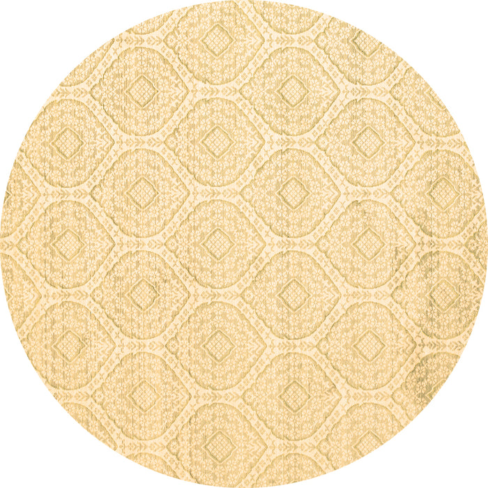 Round Abstract Brown Contemporary Rug, con261brn