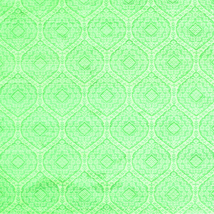 Round Machine Washable Abstract Green Contemporary Area Rugs, wshcon261grn