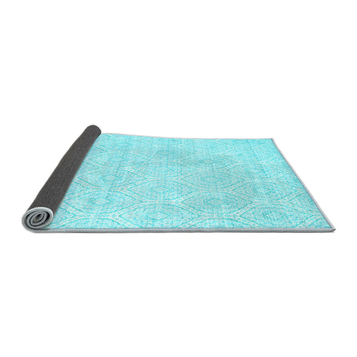 Sideview of Abstract Light Blue Contemporary Rug, con261lblu