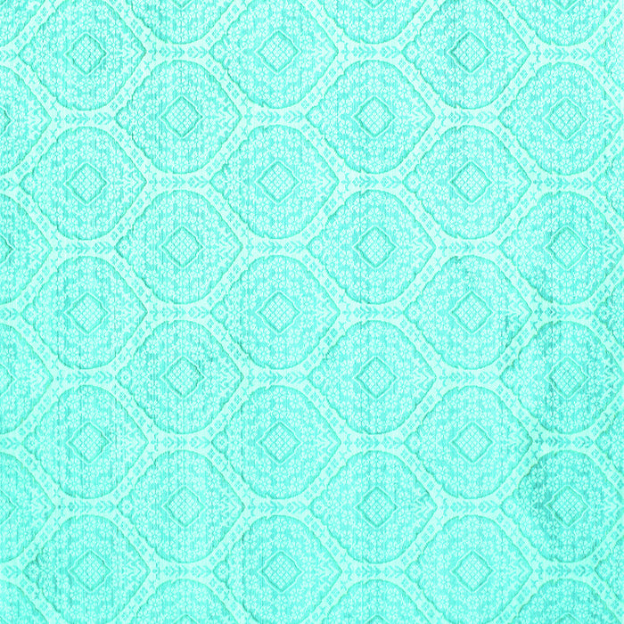 Square Abstract Turquoise Contemporary Rug, con261turq