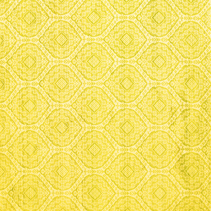 Square Machine Washable Abstract Yellow Contemporary Rug, wshcon261yw