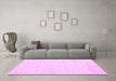 Machine Washable Abstract Pink Contemporary Rug in a Living Room, wshcon261pnk