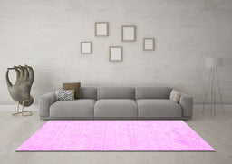 Machine Washable Abstract Pink Contemporary Rug in a Living Room, wshcon261pnk