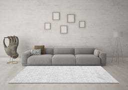 Machine Washable Abstract Gray Contemporary Rug in a Living Room,, wshcon261gry