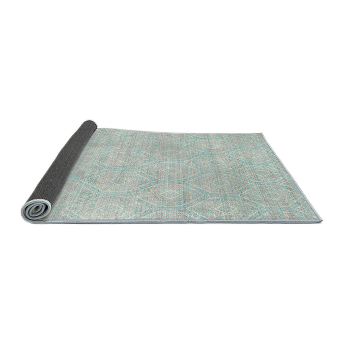 Thickness of Contemporary Light Steel Blue Modern Rug, con262
