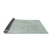 Thickness of Contemporary Light Steel Blue Modern Rug, con262