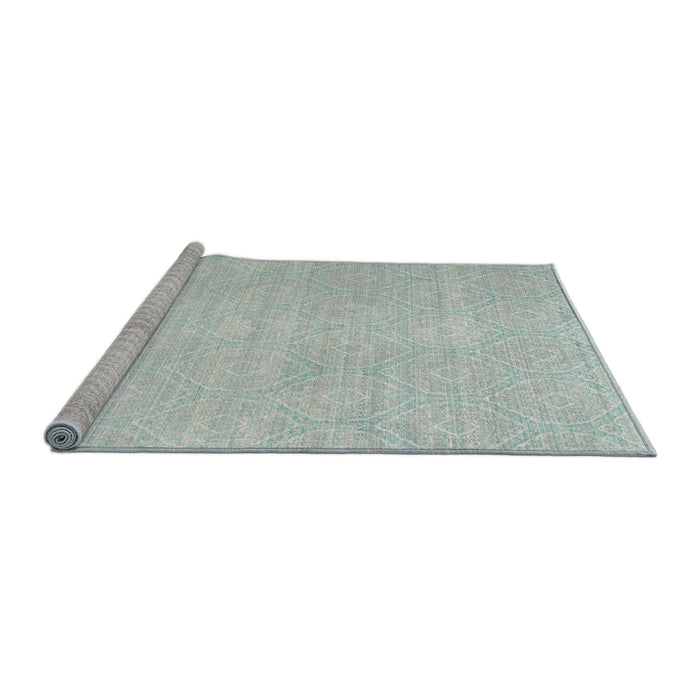 Serging Thickness of Machine Washable Contemporary Light Steel Blue Rug, wshcon262
