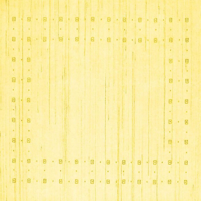 Square Machine Washable Solid Yellow Modern Rug, wshcon2620yw