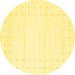 Round Solid Yellow Modern Rug, con2620yw