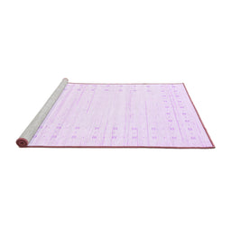 Sideview of Machine Washable Solid Purple Modern Area Rugs, wshcon2620pur
