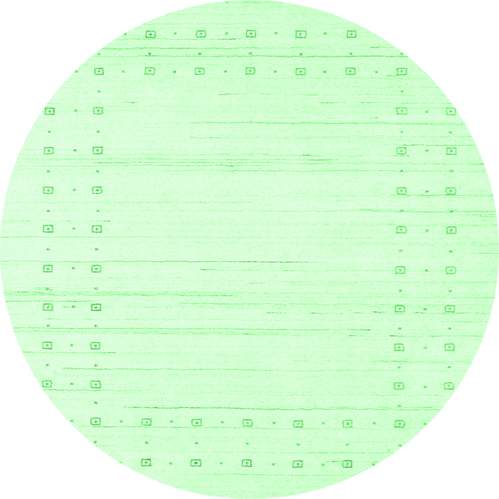 Round Machine Washable Solid Emerald Green Modern Area Rugs, wshcon2620emgrn