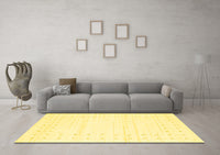 Machine Washable Solid Yellow Modern Rug, wshcon2620yw