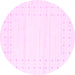 Round Machine Washable Solid Pink Modern Rug, wshcon2620pnk