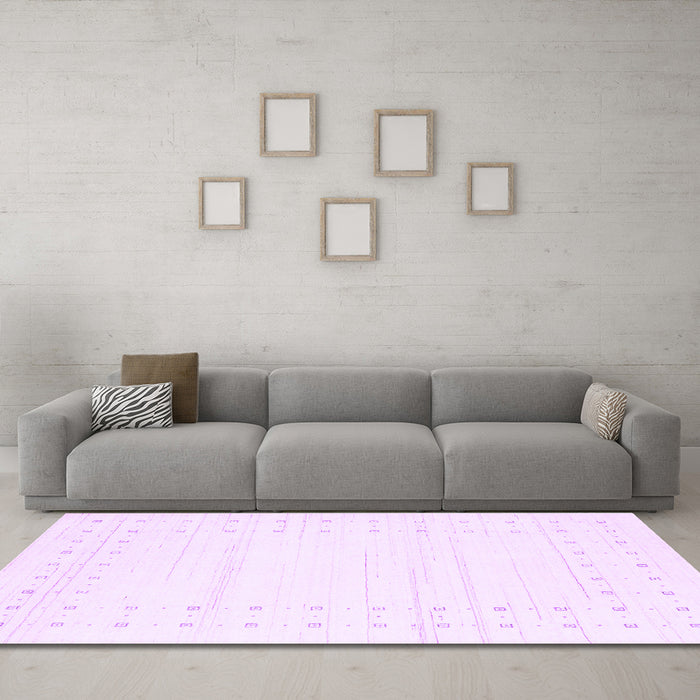Machine Washable Solid Purple Modern Area Rugs in a Living Room, wshcon2620pur
