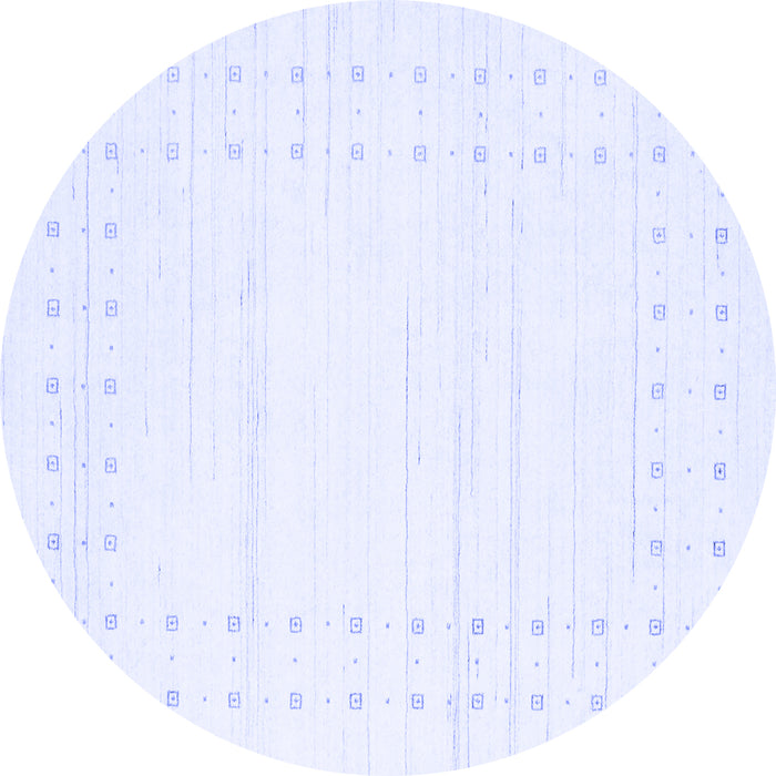 Round Machine Washable Solid Blue Modern Rug, wshcon2620blu