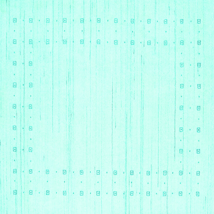 Square Machine Washable Solid Turquoise Modern Area Rugs, wshcon2620turq