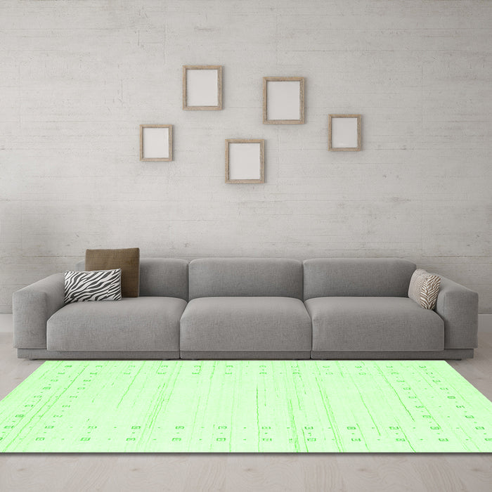 Machine Washable Solid Green Modern Area Rugs in a Living Room,, wshcon2620grn