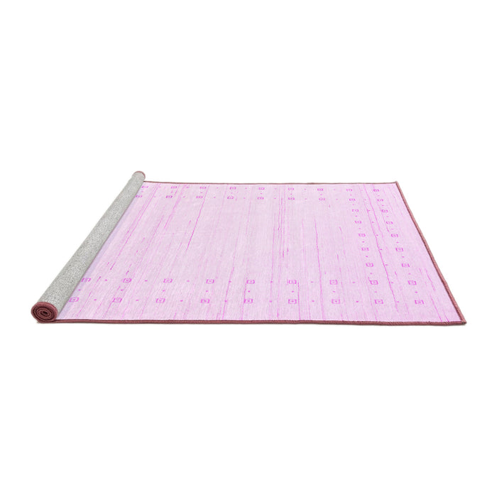 Sideview of Machine Washable Solid Pink Modern Rug, wshcon2620pnk