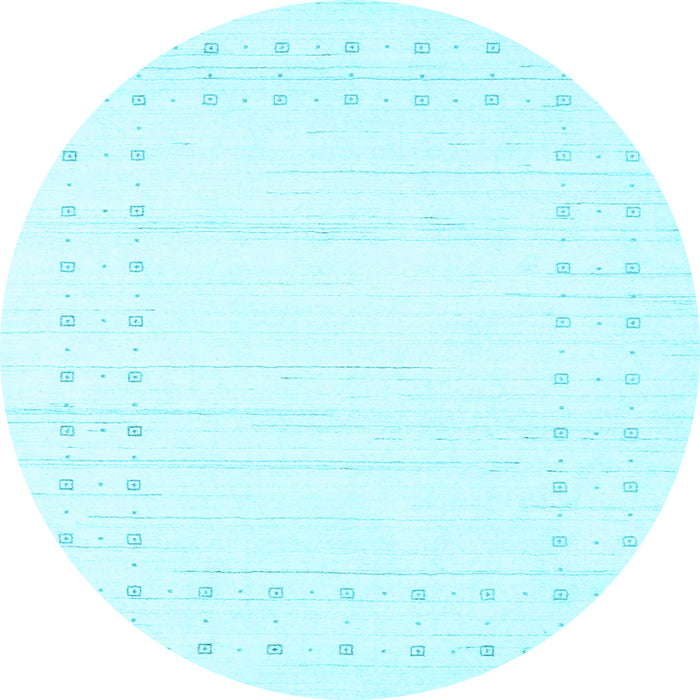 Round Machine Washable Solid Light Blue Modern Rug, wshcon2620lblu