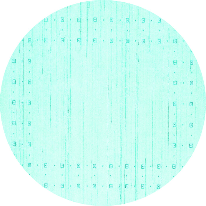 Round Solid Turquoise Modern Rug, con2620turq