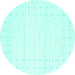 Round Solid Turquoise Modern Rug, con2620turq