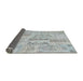 Thickness of Contemporary Gunmetal Gray Patchwork Rug, con2621