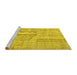 Sideview of Machine Washable Patchwork Yellow Transitional Rug, wshcon2621yw