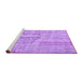 Sideview of Machine Washable Patchwork Purple Transitional Area Rugs, wshcon2621pur