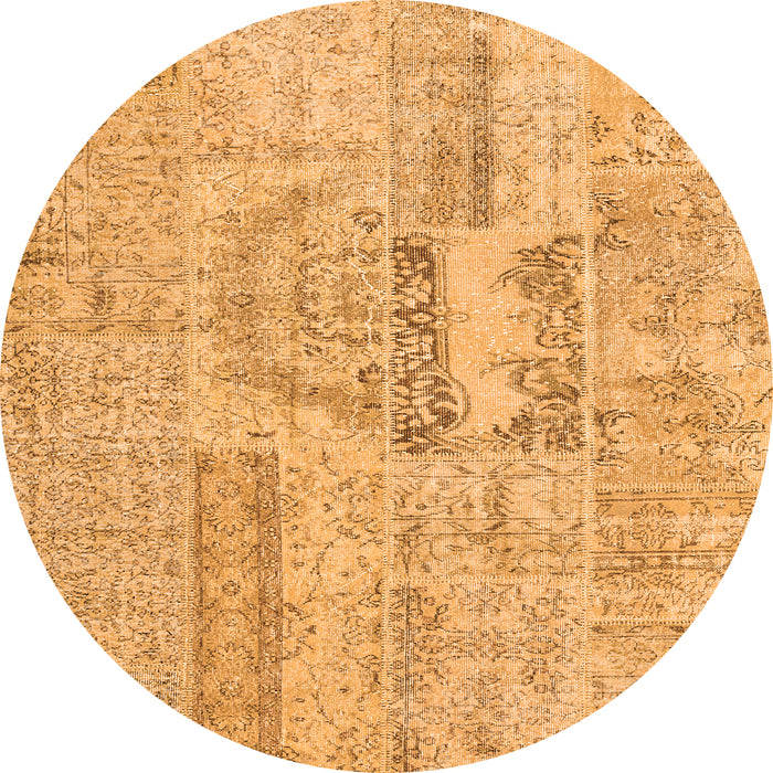 Machine Washable Patchwork Orange Transitional Area Rugs, wshcon2621org